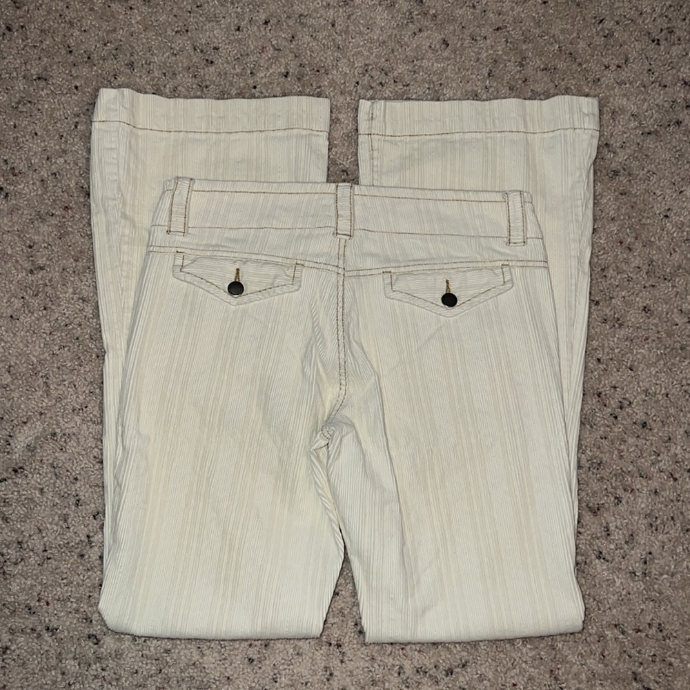 Vintage Y2K Tommy Hilfiger Tommy Jeans Cream Corduroy Flare Pants – Size 7 - Picture 8 of 8